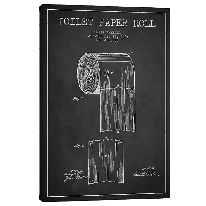Clearance Kirklands Home Toilet Paper Patent Canvas Art Print, 18x26 in.