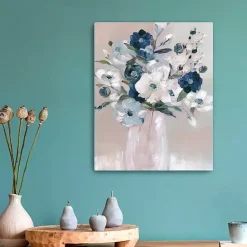 Best Kirklands Home Touch of Teal Bouquet Canvas Art Print, 16x20 in.