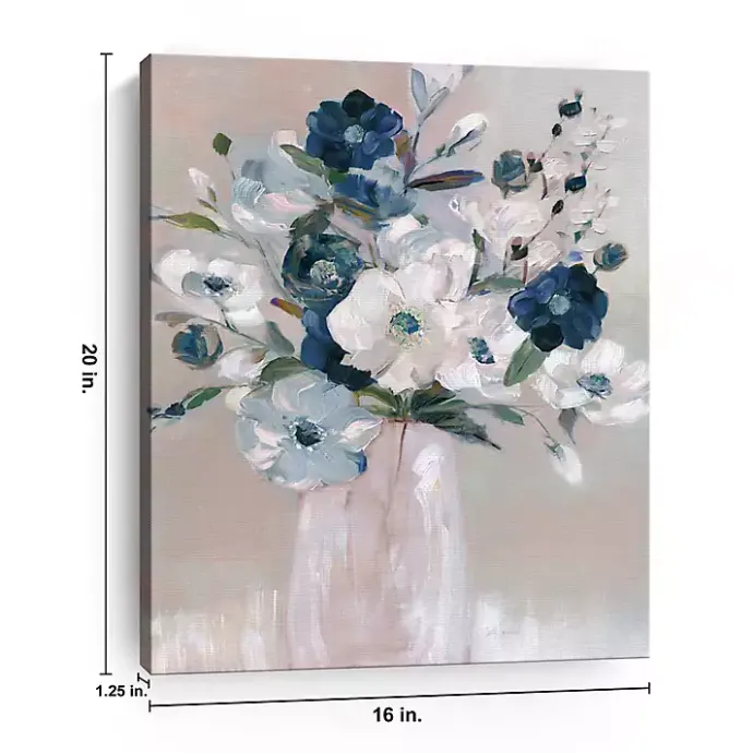 Best Kirklands Home Touch of Teal Bouquet Canvas Art Print, 16x20 in.