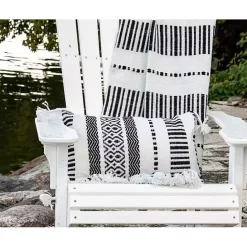 Best Kirklands Home Tribal Stripe Tassel Outdoor Lumbar Pillow