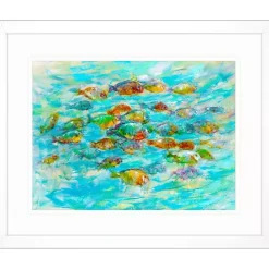 Outlet Kirklands Home Tropical Colors Framed Art Print Blue