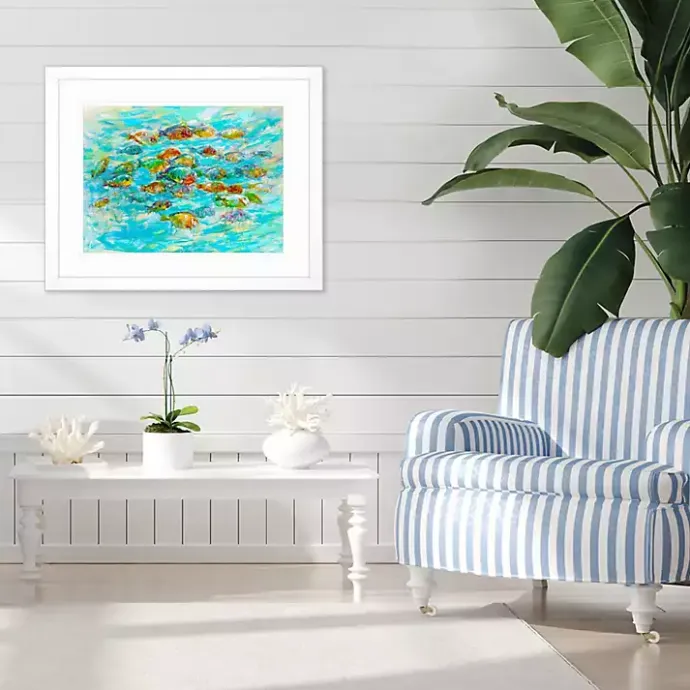 Outlet Kirklands Home Tropical Colors Framed Art Print Blue