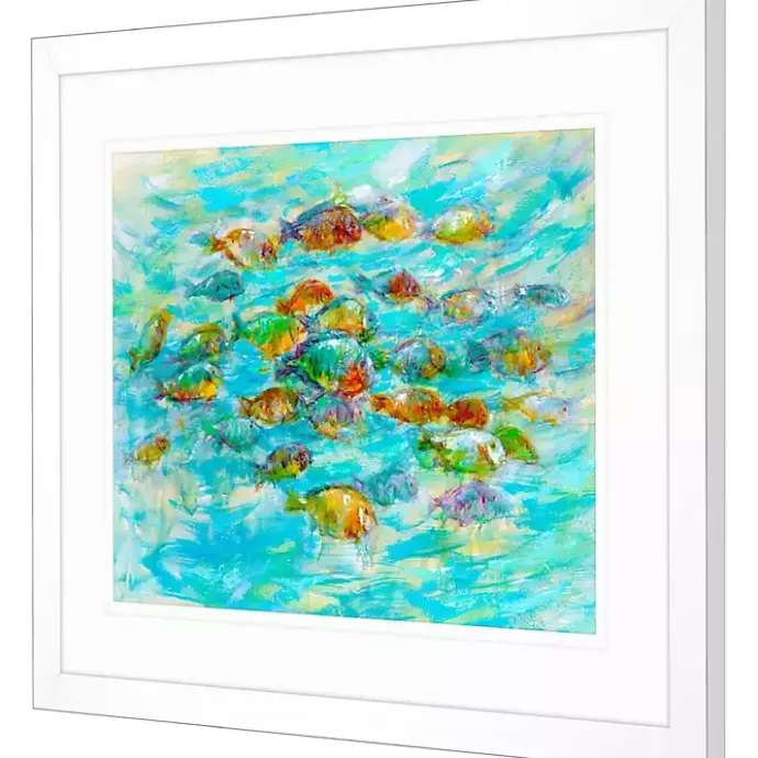 Outlet Kirklands Home Tropical Colors Framed Art Print Blue