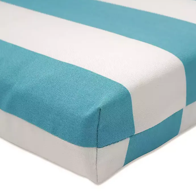 Outlet Kirklands Home Turquoise Cabana Stripes Outoor Chaise Cushion