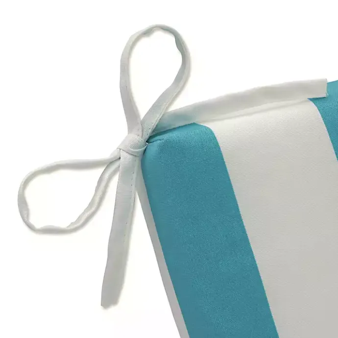 Outlet Kirklands Home Turquoise Cabana Stripes Outoor Chaise Cushion