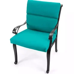 Clearance Kirklands Home Turquoise Canvas French Edge Outdoor Chair Cushion Blue