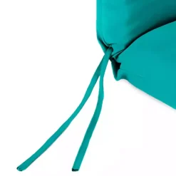 Clearance Kirklands Home Turquoise Canvas French Edge Outdoor Chair Cushion Blue