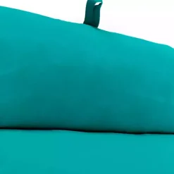 Online Kirklands Home Turquoise Canvas French Edge Chaise Cushion Blue