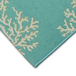 Outlet Kirklands Home Turquoise Coral Indoor/Outdoor Rug, 2x3