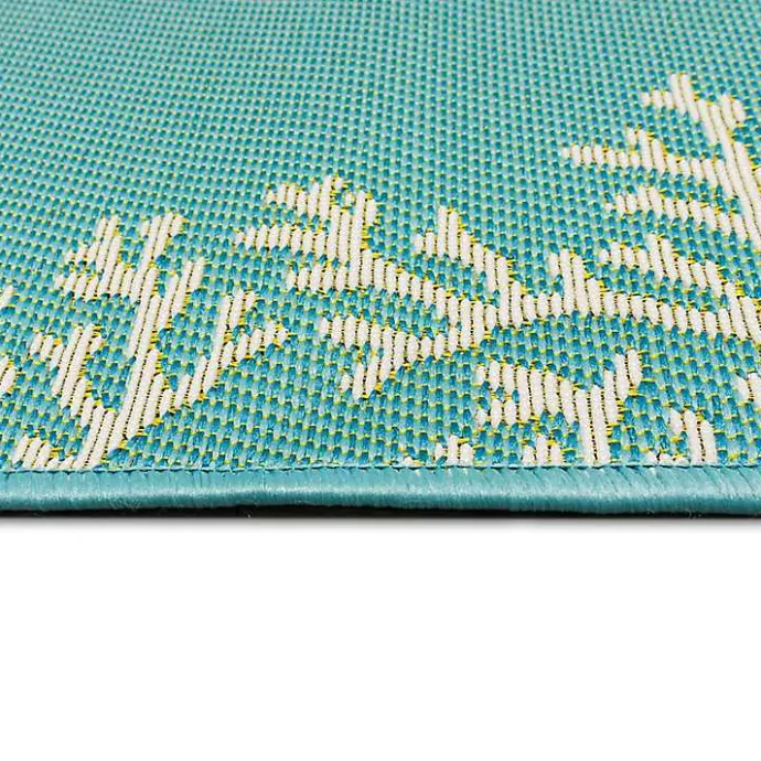 Outlet Kirklands Home Turquoise Coral Indoor/Outdoor Rug, 2x3