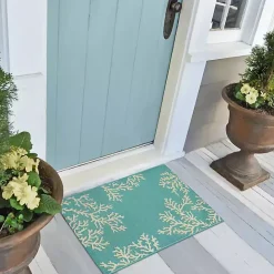 Outlet Kirklands Home Turquoise Coral Indoor/Outdoor Rug, 2x3