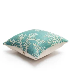 Online Kirklands Home Turquoise Coral Woven Outdoor Throw Pillow