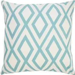 Discount Kirklands Home Turquoise Geometric Diamond Outdoor Pillow