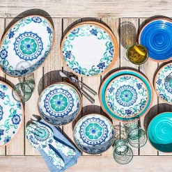 Kirklands Home Turquoise Melamine Rio Serving Bowl