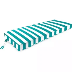 Online Kirklands Home Turquoise Striped Outdoor Settee Cushion