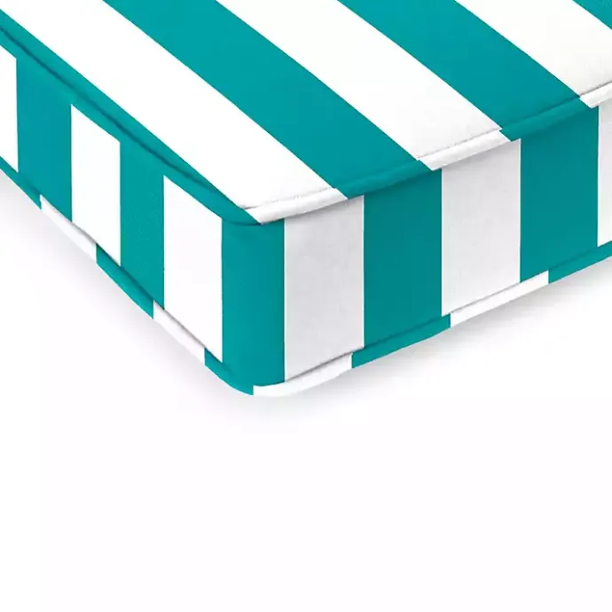 Online Kirklands Home Turquoise Striped Outdoor Settee Cushion
