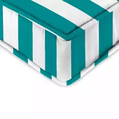 New Kirklands Home Turquoise Striped Outdoor Deep Seat Cushion