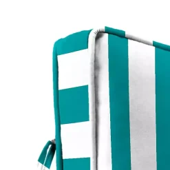 New Kirklands Home Turquoise Striped Outdoor Deep Seat Cushion