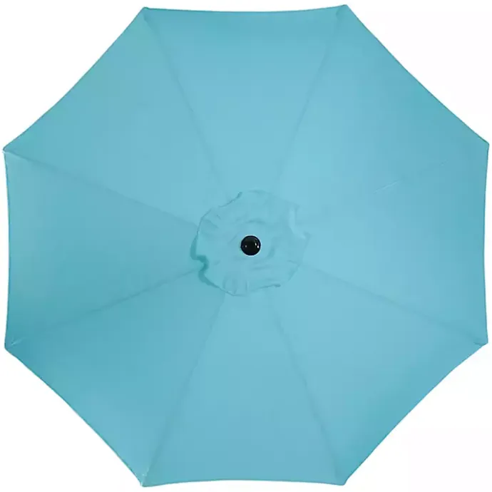 Hot Kirklands Home Turquoise Tilt Hand Crank Outdoor Umbrella Blue