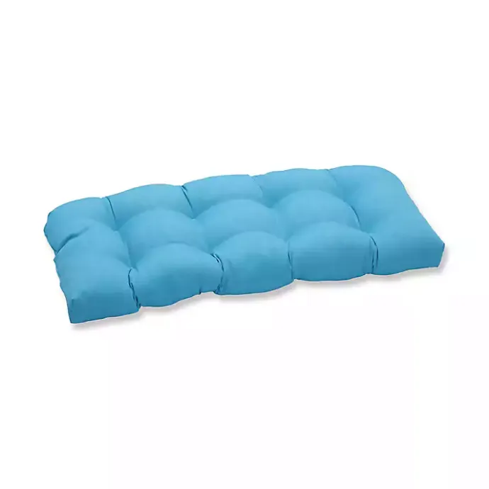 Discount Kirklands Home Turquoise Tufted Outdoor Loveseat Cushion Blue