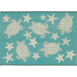 Discount Kirklands Home Turquoise Turtles Indoor/Outdoor Rug, 3x4