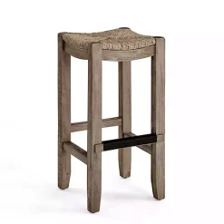 Kirklands Home Twisted Seagrass and Wood Bar Stool Tan
