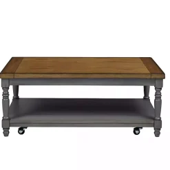 Discount Kirklands Home Two Tone Coffee Table and End Tables, Set of 3 Gray