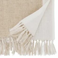 Best Kirklands Home Two Tone Tan and White Table Runner, 72 in.
