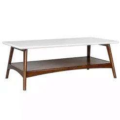 New Kirklands Home Two-Tone Ava Mid-Century Modern Coffee Table White