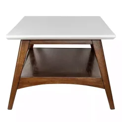 New Kirklands Home Two-Tone Ava Mid-Century Modern Coffee Table White