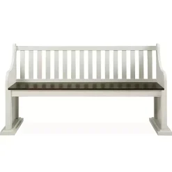 Outlet Kirklands Home Two-Tone Dark Oak and Ivory High Back Wooden Bench White