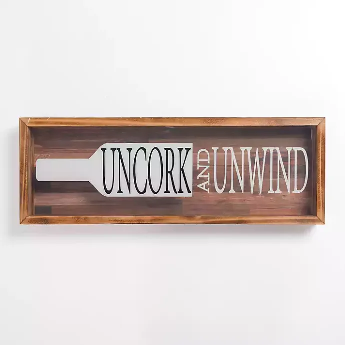 Kirklands Home Uncork and Unwind Cork Holder Wall Plaque