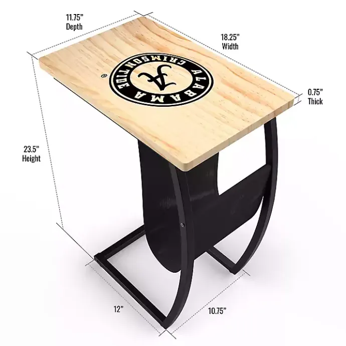 New Kirklands Home University of Alabama Wood C-Table Tan