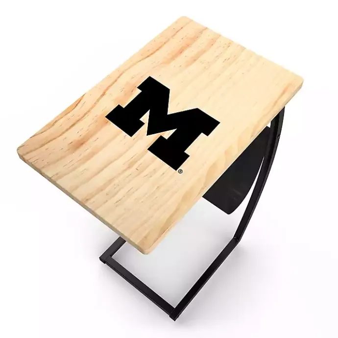 Sale Kirklands Home University of Michigan Wood C-Table Tan