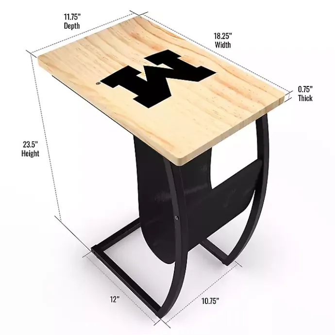 Sale Kirklands Home University of Michigan Wood C-Table Tan