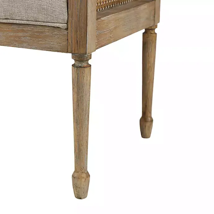 Sale Kirklands Home Upholstered Cane Martha Stewart Isla Bench Tan