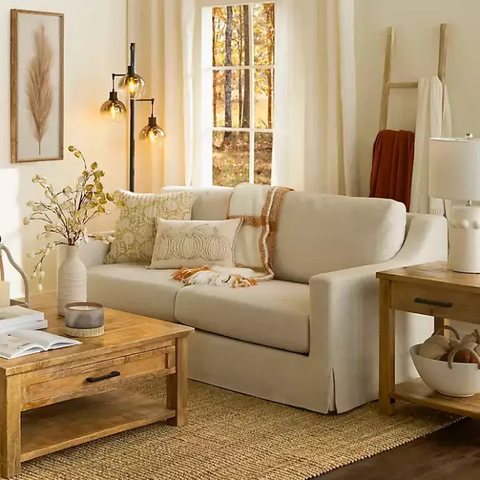 Online Kirklands Home Upholstered Weekend Sofa Ivory