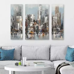 Clearance Kirklands Home Urban Focus A, B, & C Canvas Art Prints, Set of 3 Gray