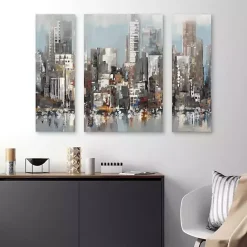 Clearance Kirklands Home Urban Focus A, B, & C Canvas Art Prints, Set of 3 Gray