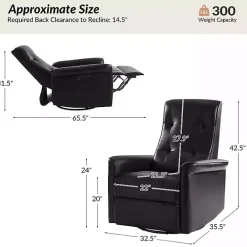 Sale Kirklands Home Val Faux Leather Swivel Power Recliner Black