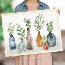New Kirklands Home Vases with Greenery Framed Art Print