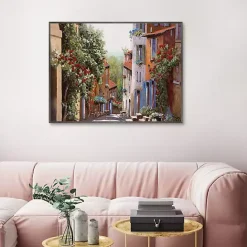 Sale Kirklands Home Vecchia Cagnes Framed Giclee Canvas Art Print Brown