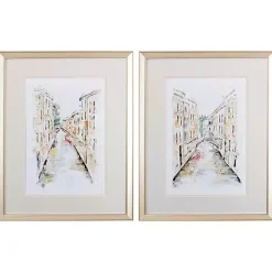Kirklands Home Venice Memories Framed Art Prints, Set of 2 White