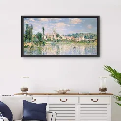 Sale Kirklands Home Vetheuil in Summer Framed Canvas Art Print Blue
