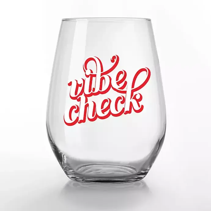 Discount Kirklands Home Vibe Check Stemless Wine Glasses, Set of 2 Red