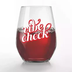 Discount Kirklands Home Vibe Check Stemless Wine Glasses, Set of 2 Red