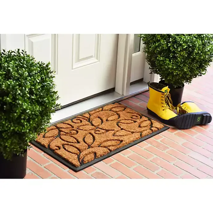 Outlet Kirklands Home Vine Leaves Swirl Doormat, 36x24 in.