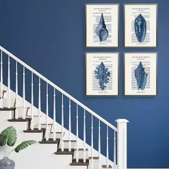 Best Kirklands Home Vintage Blue Shells Framed Art Prints, Set of 4