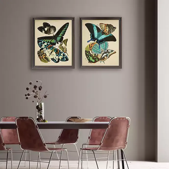 Outlet Kirklands Home Vintage Butterflies II Framed Art Prints, Set of 2 Multi