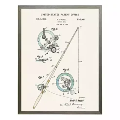 Online Kirklands Home Vintage Fishing Reel Patent Framed Art Print